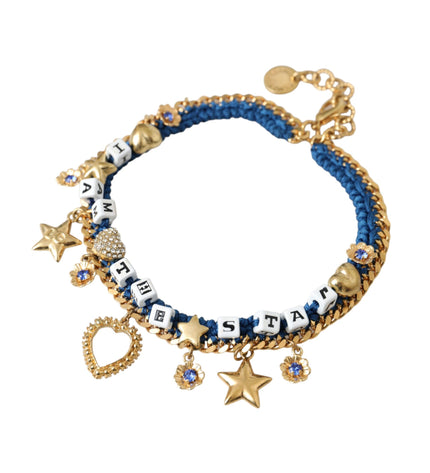 Dolce & Gabbana Gold Tone Brass Chain Iam The Star Bracelet