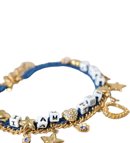 Dolce & Gabbana Gold Tone Brass Chain Iam The Star Bracelet