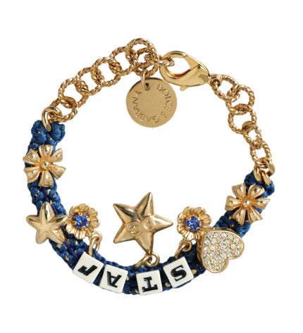 Dolce & Gabbana Gold Tone Brass Chain Star Fashion Bracelet