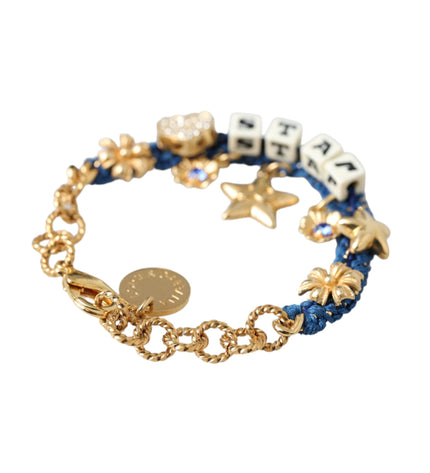 Dolce & Gabbana Gold Tone Brass Chain Star Fashion Bracelet