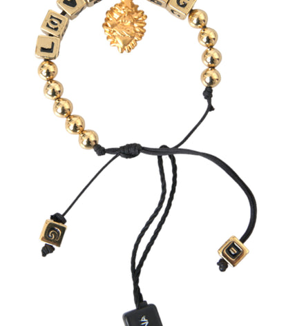 Dolce & Gabbana Gold Beaded LOVE DG Charm Fashion Bracelet