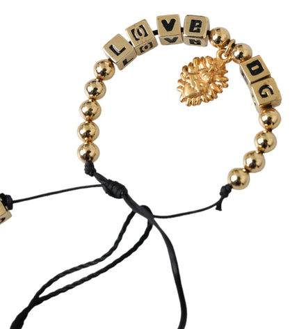 Dolce & Gabbana Gold Beaded LOVE DG Charm Fashion Bracelet