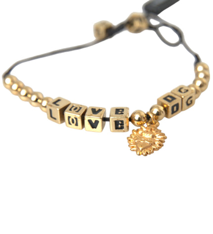 Dolce & Gabbana Gold Beaded LOVE DG Charm Fashion Bracelet