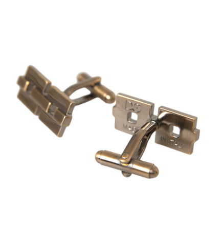 Dolce & Gabbana Gold Plated Brass Square Pin Men Cufflinks