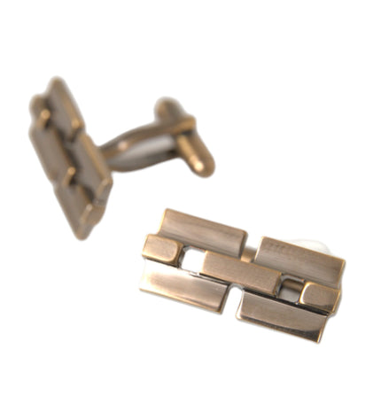 Dolce & Gabbana Gold Plated Brass Square Pin Men Cufflinks