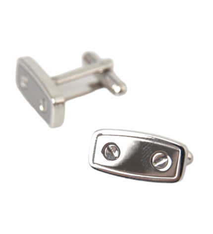 Dolce & Gabbana Silver Plated Metal Brass Pin Men Cufflinks