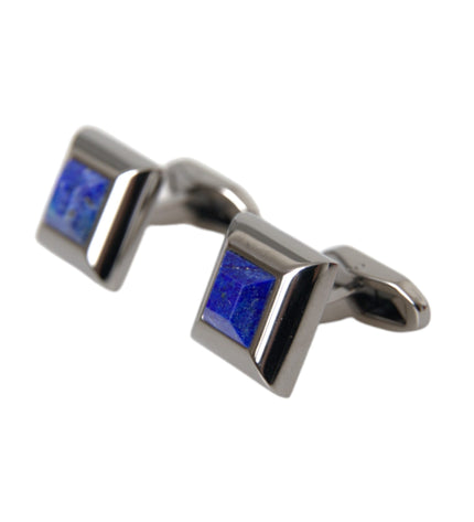 Dolce & Gabbana Silver Plated Brass Pin Crystal Cufflinks