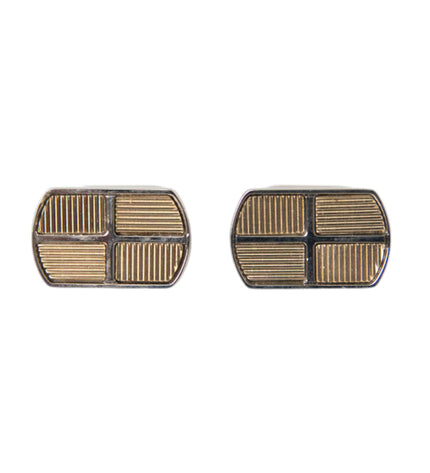 Dolce & Gabbana Silver Gold Plated Metal Brass Pin Cufflinks