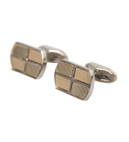 Dolce & Gabbana Silver Gold Plated Metal Brass Pin Cufflinks