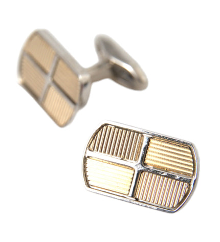 Dolce & Gabbana Silver Gold Plated Metal Brass Pin Cufflinks