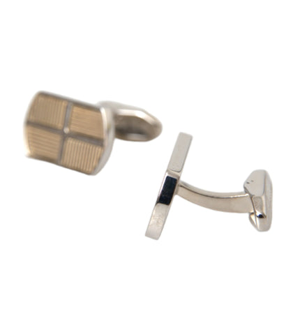 Dolce & Gabbana Silver Gold Plated Metal Brass Pin Cufflinks