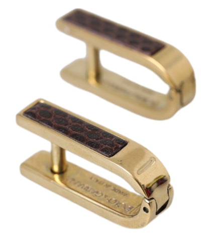 Dolce & Gabbana Gold Plated Metal Brass Pin Men Cufflinks