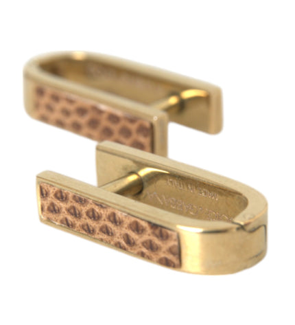 Dolce & Gabbana Gold Plated Metal Brass Pin Men Cufflinks