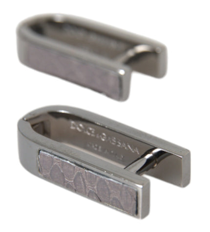 Dolce & Gabbana Silver Plated Metal Brass Pin Men Cufflinks