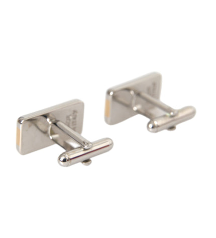 Dolce & Gabbana Silver Gold Plated Brass DG Logo Pin Cufflinks