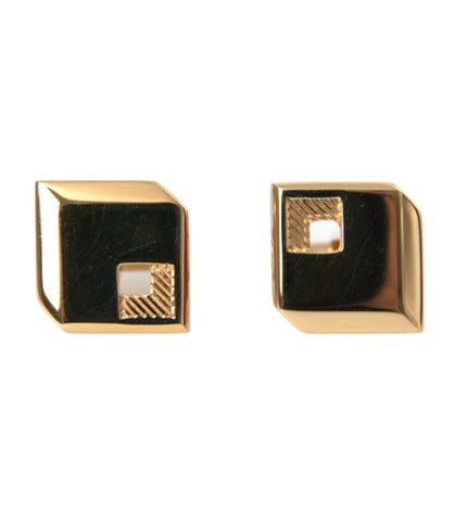 Dolce & Gabbana Gold Plated Metal Brass Square Pin Cufflinks