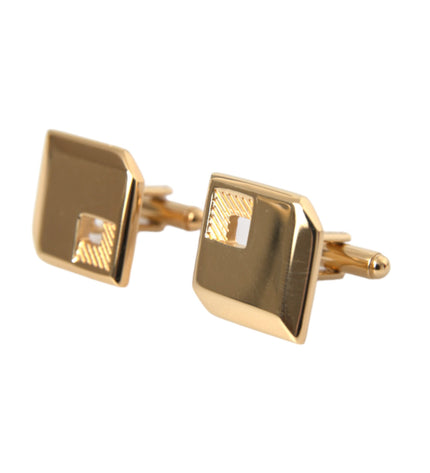 Dolce & Gabbana Gold Plated Metal Brass Square Pin Cufflinks