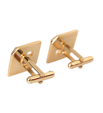 Dolce & Gabbana Gold Plated Metal Brass Square Pin Cufflinks