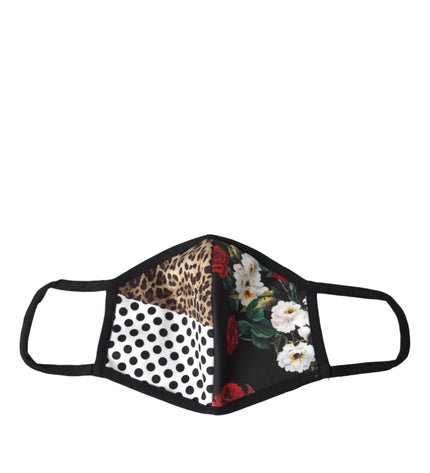 Dolce & Gabbana Multicolor Leopard Floral Elastic Ear Strap Face Mask