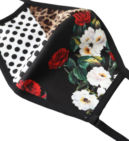 Dolce & Gabbana Multicolor Leopard Floral Elastic Ear Strap Face Mask