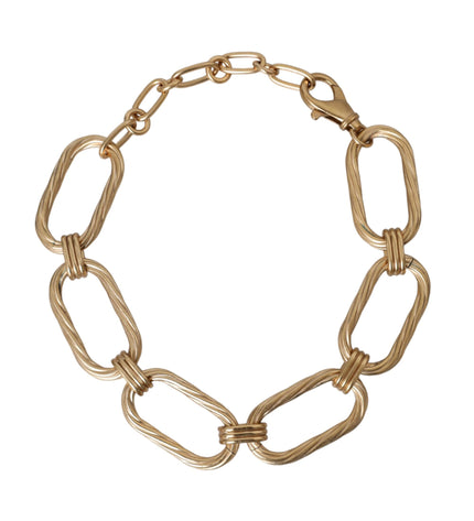 Dolce & Gabbana Gold Tone Brass Large Link Chain Jewelry Necklace