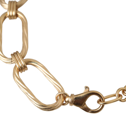 Dolce & Gabbana Gold Tone Brass Large Link Chain Jewelry Necklace