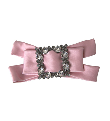 Dolce & Gabbana Pink Satin Crystal Jewelry Brooch Hair Pin