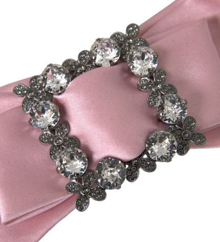 Dolce & Gabbana Pink Satin Crystal Jewelry Brooch Hair Pin