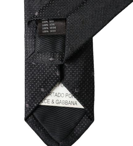 Dolce & Gabbana Men Black 100% Silk Fantasy Classic Men Tie