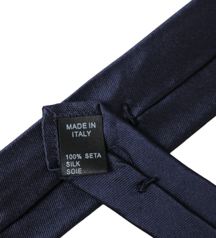 Dolce & Gabbana Blue Solid Silk Adjustable Tie Men