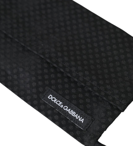 Dolce & Gabbana Black 100% Silk Adjustable Necktie Face Mask