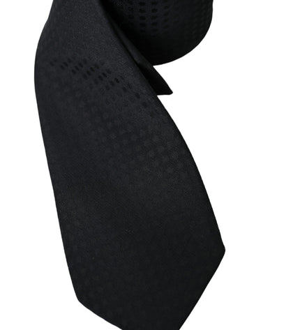 Dolce & Gabbana Black 100% Silk Adjustable Necktie Face Mask