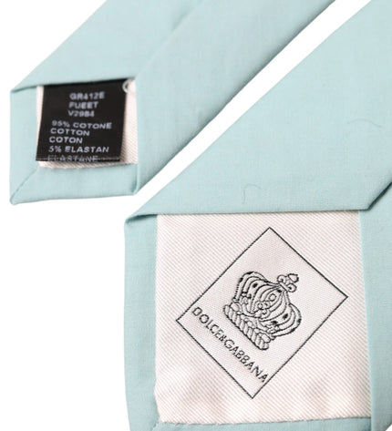 Dolce & Gabbana Mint Green Cotton Adjustable Tie Men