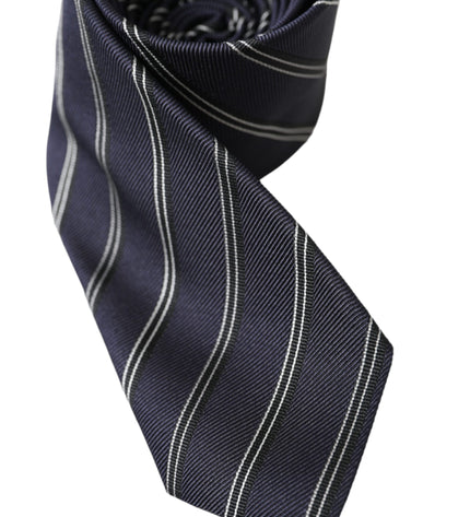 Dolce & Gabbana Black White Stripes Silk Adjustable Tie