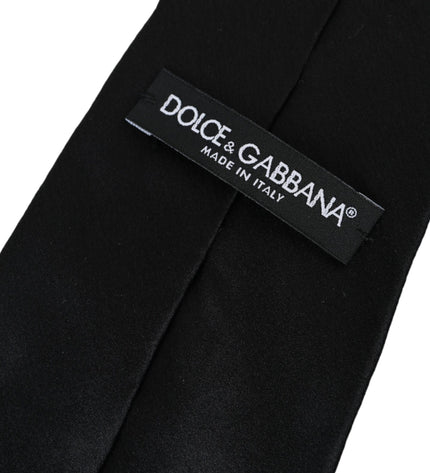 Dolce & Gabbana Black Solid Silk Adjustable Tie Men