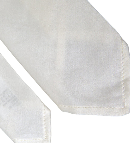 Dolce & Gabbana White Silk Blend Adjustable Tie Men