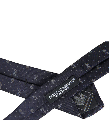 Dolce & Gabbana Blue DG Logo 100% Silk Adjustable Tie