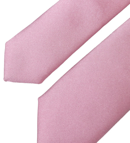 Dolce & Gabbana Pink Solid Silk Adjustable Tie Men