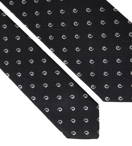 Dolce & Gabbana Black Logo Cotton Blend Adjustable Tie