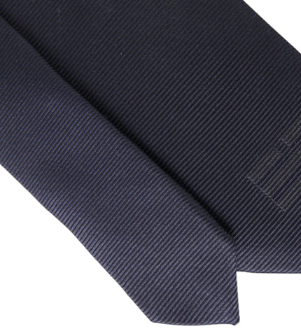 Dolce & Gabbana Blue Solid Silk Adjustable Tie Men