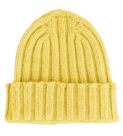 Made in Italy Yellow Cashmere Hats & Cap