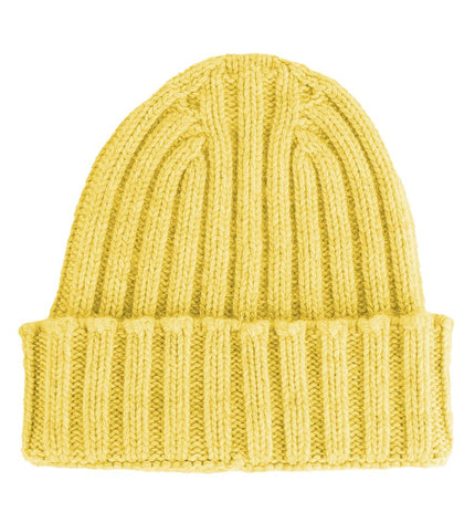 Made in Italy Yellow Cashmere Hats & Cap