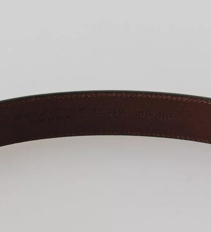 Dolce & Gabbana Brown Leather Gold Buckle Men Belt