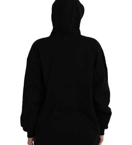 Balenciaga Black Cotton Logo Hooded Pullover Sweatshirt Sweater