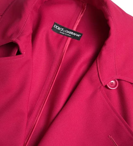 Dolce & Gabbana Dark Pink Double Breasted Trench Coat Jacket