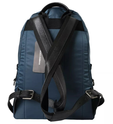 Dolce & Gabbana Blue Nylon #DGFamily Patch Men Backpack Bag