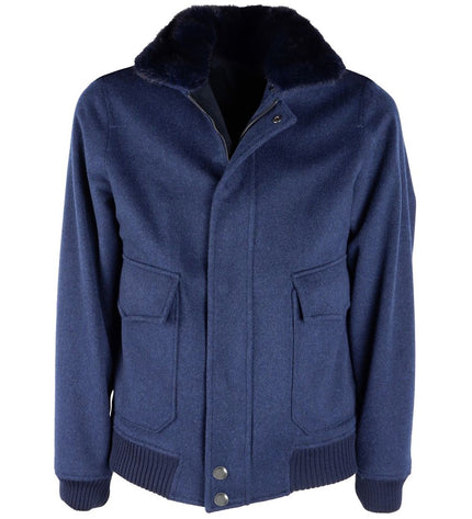 Made in Italy Blue Wool Vergine Jacket