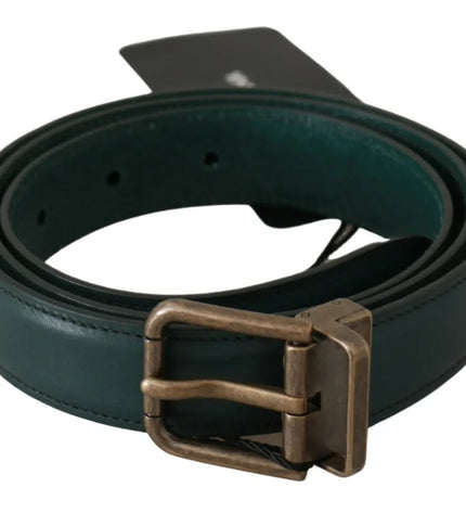 Dolce & Gabbana Green Gold Buckle Waist Leather Belt