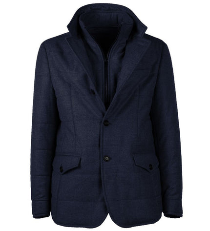 Made in Italy Blue Wool Men Coat