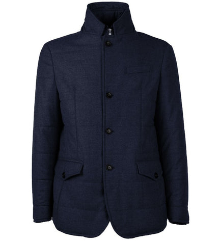 Made in Italy Blue Wool Men Coat